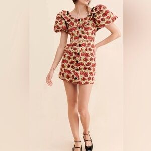 Sister Jane- Gorgeous Shirley Poppy Tapestry mini dress with beading.Size Large